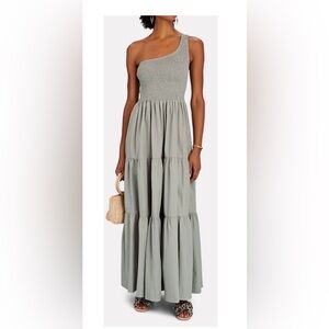 S/W/F smocked One-Shoulder Maxi Dress